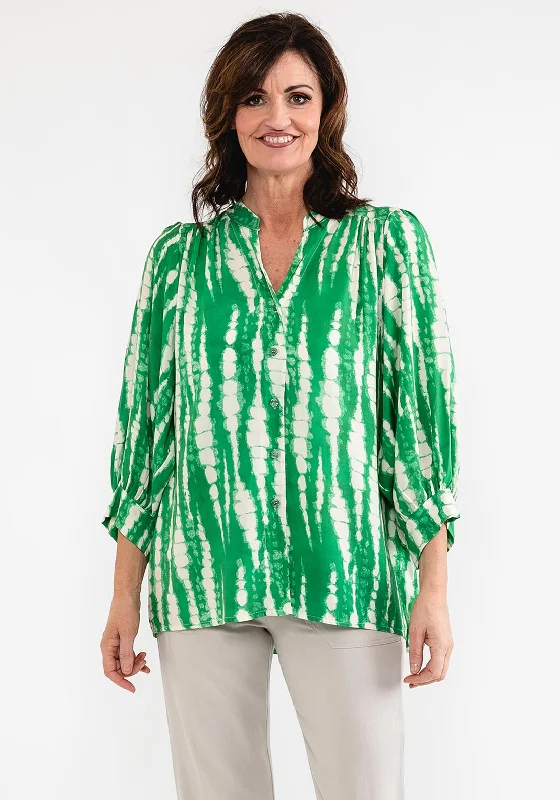 Epic Value d.e.c.k. by Decollage One Size Print Blouse, Green