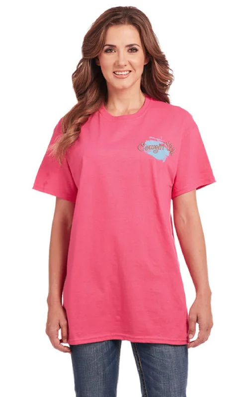 Bargain Prices Cowgirl Up Womens Roam Free Boyfriend Pink 100% Cotton S/S T-Shirt