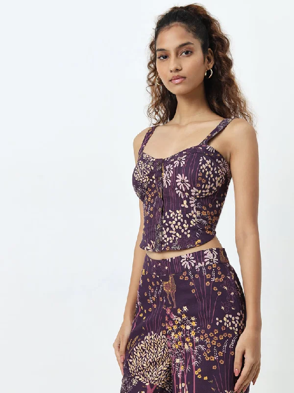 Weekend Bargains to Grab Bombay Paisley Purple Nature-Themed Corset-Style Cotton Top Weekend Bargains to Grab Bombay Paisley Purple Nature-Themed Corset-Style Cotton Top
