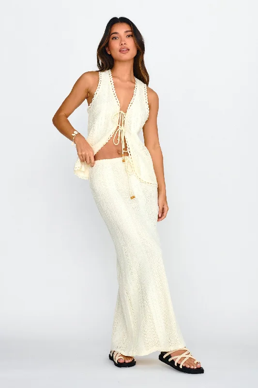 Online Exclusive Ninevah Lace Maxi Skirt Beige