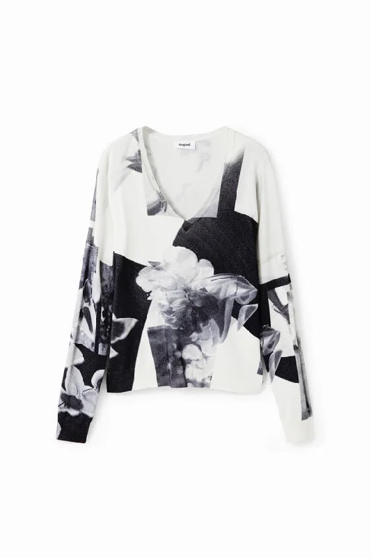 Price Drop Alert Desigual Fine Collage Sweater Top