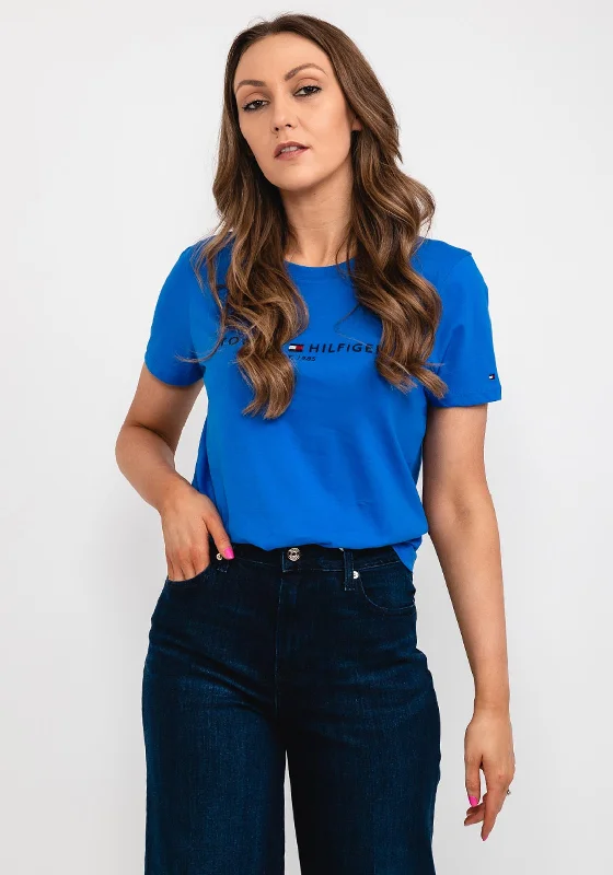 Special Offer Tommy Hilfiger Womens Logo T-Shirt, Electric Blue