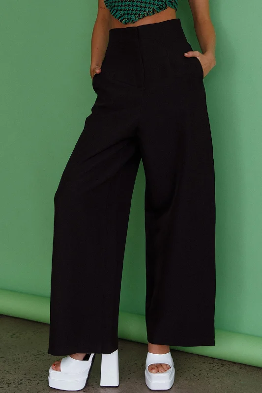 Weekend Deals That Excite Starke High Waist Wide Leg Pants Black