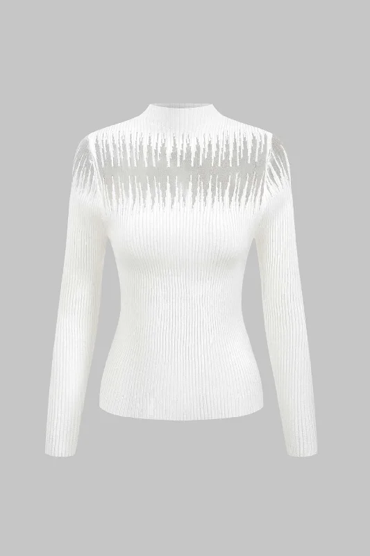 Season Finale Sale Knit Patchwork Long Sleeve Top