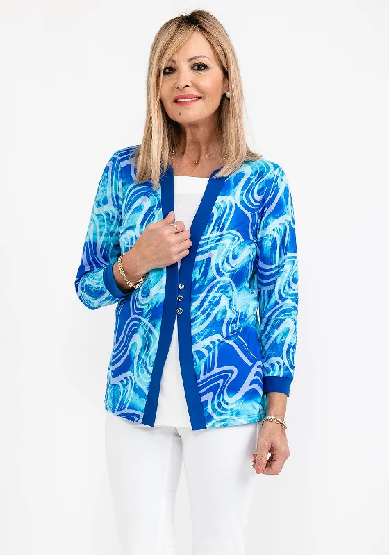 Online Exclusive Leon Collection Faux Two Piece Top, Blue