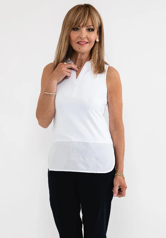 Weekend Offers That Shine d.e.c.k. by Decollage Sleeveless Blouse, White