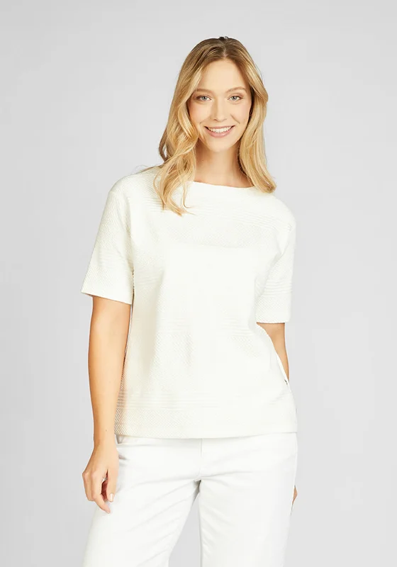 Hurry In Rabe Textured Design T-Shirt, Ivory