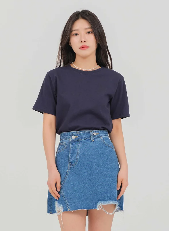 Discount Deals Cotton Short Sleeve Cropped T Shirt M5