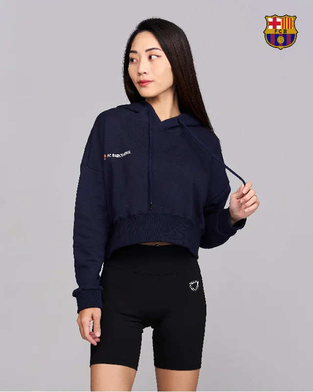 Huge Savings FC Barcelona Crop Hoodie