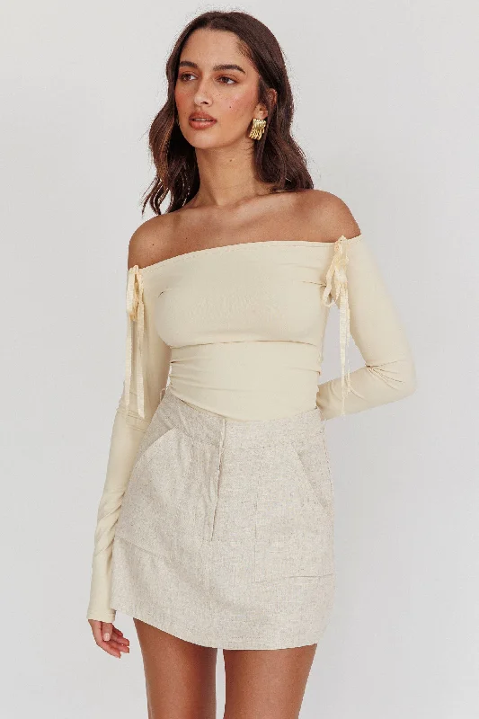 New Markdowns Euphoria Linen Skort Sand