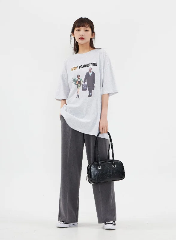 Mega Sale Relaxed Fit Short Sleeve T Shirt with Graphic Print C7102