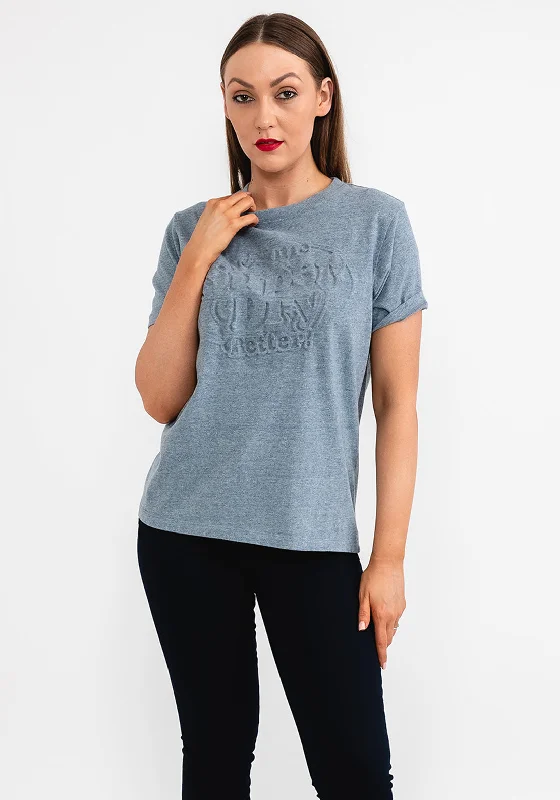 Weekend Bargains to Indulge In Superdry Womens Vintage Cooper Embossed T-shirt, Creek Blue Grit Grindle