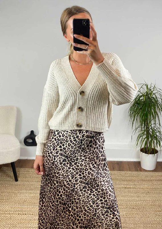 Online Deal Carolina Button Cardigan in Stone