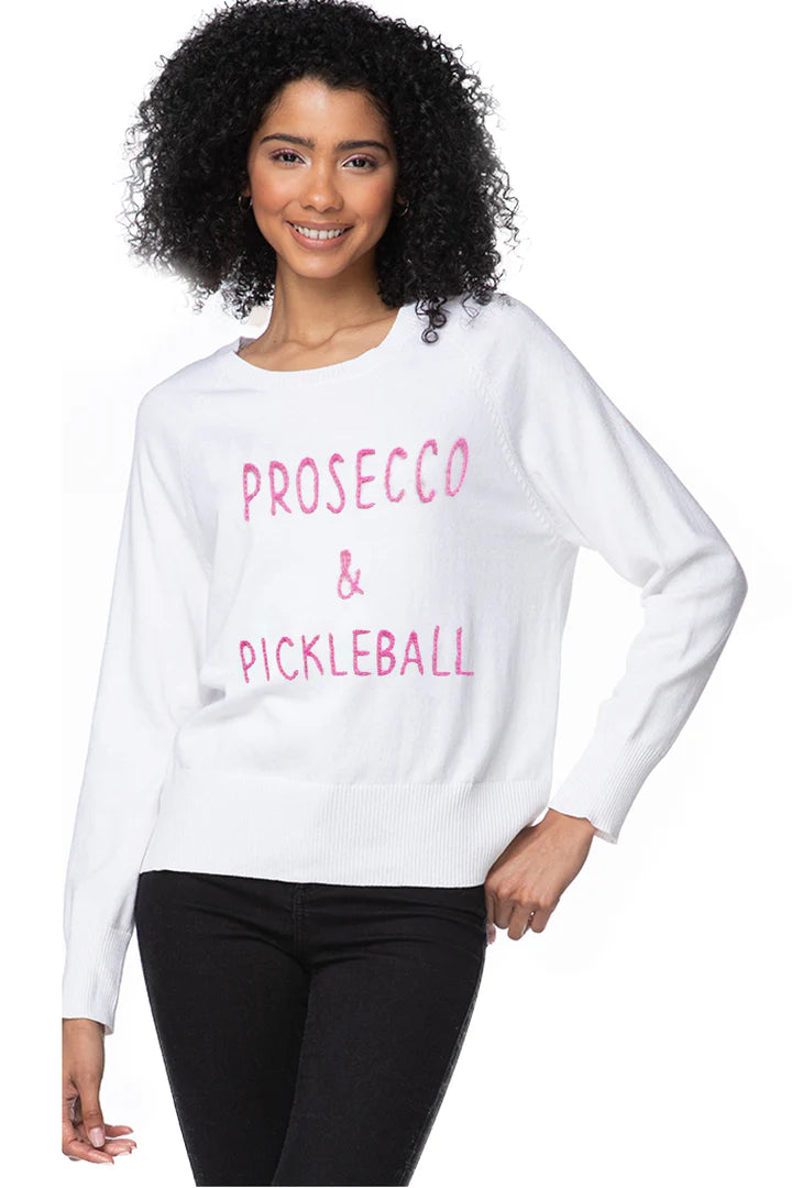 Bargain Alert Prosecco and Pickleball Sweater