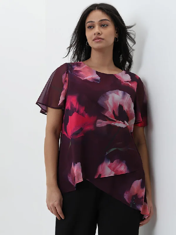 Anniversary Sale Gia Pink Floral Printed Blouse