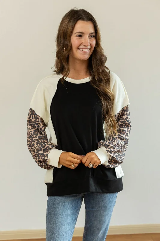 Deep Discounts Fleece Color-Blocked Sweatshirt