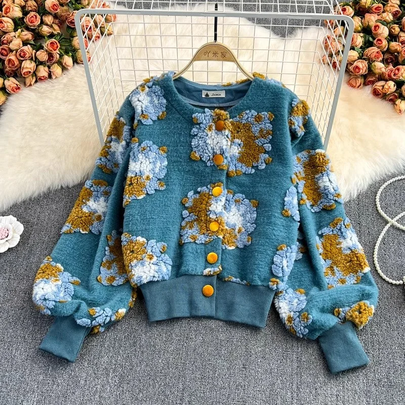 Unmissable Offer new fashion flower cardigan jacket for women     S3958