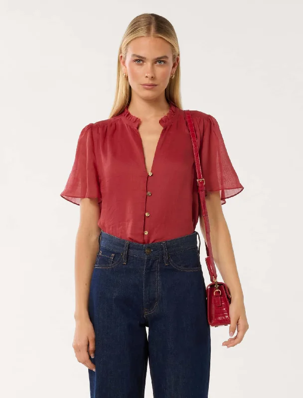 Don't Miss Out Madison Flute Sleeve Blouse