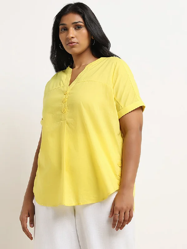 Today's Deal Gia Yellow Solid Cotton Top