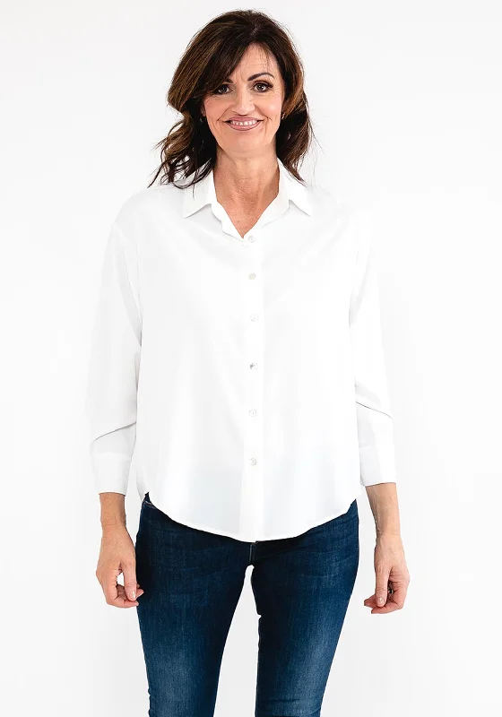 Can't Miss Seventy1 Silk Look Relaxed Shirt, White