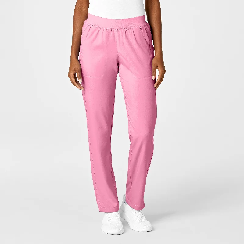 Unwind with Weekend Discounts PRO Women's Knit Waist Cargo Scrub Pant - Pink Blossom