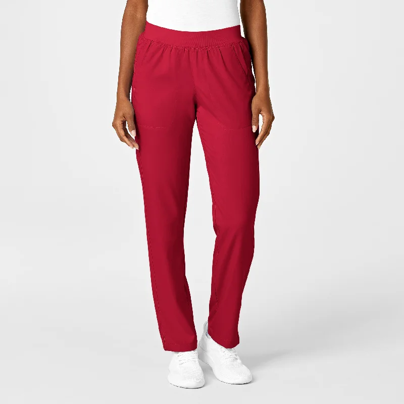 Weekend Extravaganza: Shop Now PRO Women's Knit Waist Cargo Scrub Pant - Red