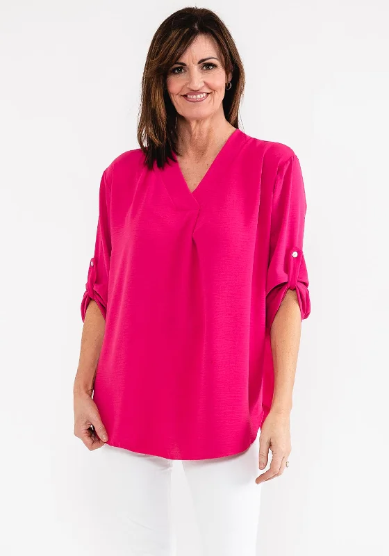 Mega Sale d.e.c.k. by Decollage One Size Blouse, Fuchsia