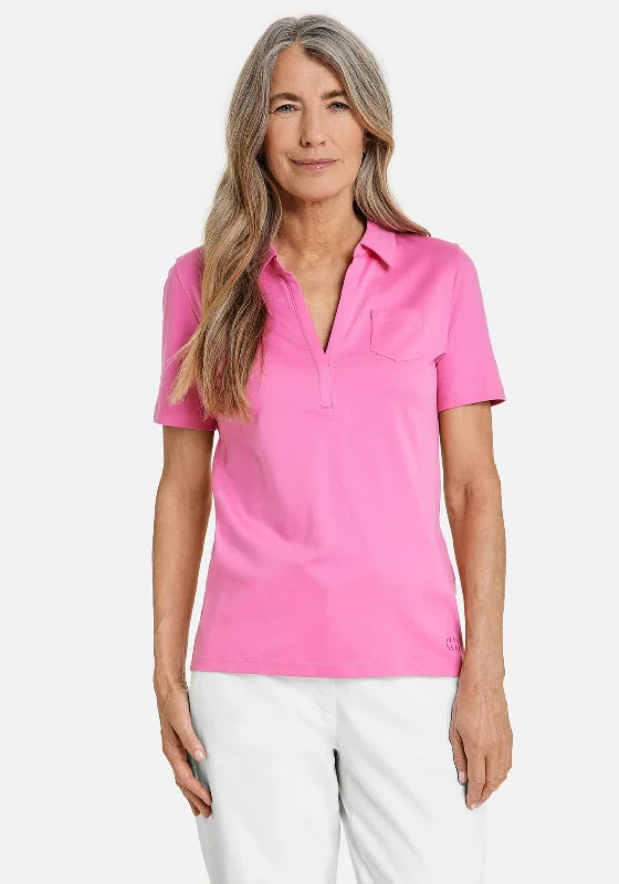 Act Now Gerry Weber Patch Pocket Polo Shirt, Pink