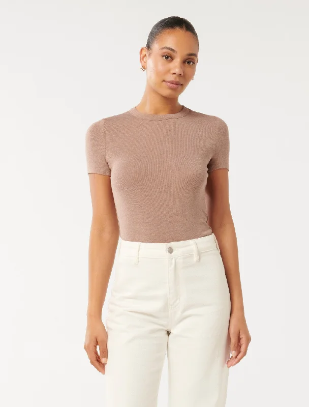 Value Deals Abigail Wide Rib Neck T-Shirt