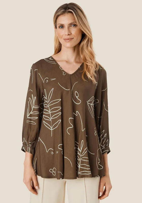 Can't Resist Masai Katasi Leaf Print Top, Crocodile