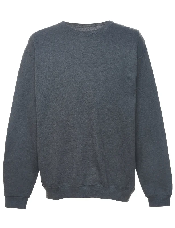 Weekend Deals You Can't Resist Dark Grey Plain Sweatshirt - L