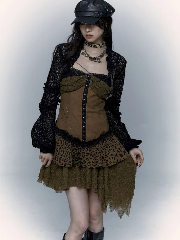 Weekend Savings Fiesta LANTERN SLEEVE SHOULDER LACE ULTRA SHORT BLOUSE [S0000009003]