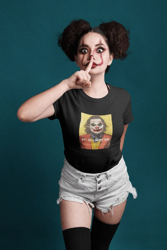 Instant Savings " JOKER - PUT ON A HAPPY FACE " - HALF-SLEEVE T-SHIRTS