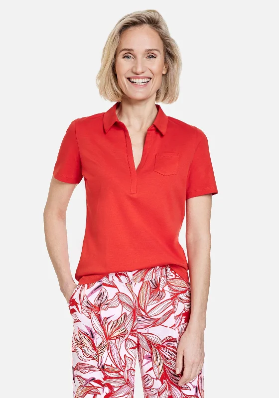 Big Savings Gerry Weber Patch Pocket Polo Shirt, Red