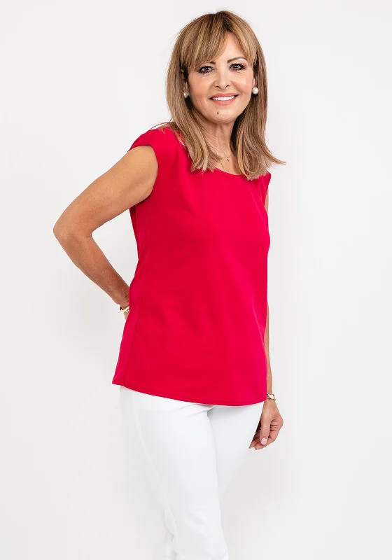 Weekend Wonders Await! Leon Collection Sleeveless Top, Cerise