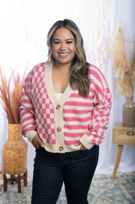 Weekend Discounts to Enjoy Checks & Balances - Pink Sweater