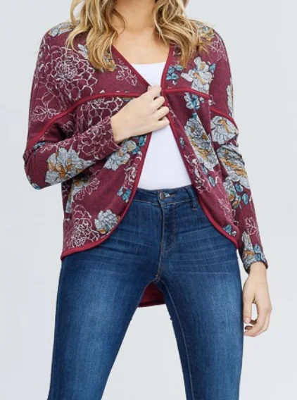 Super Sale Contract Back Floral Cardigan - 2 Colors
