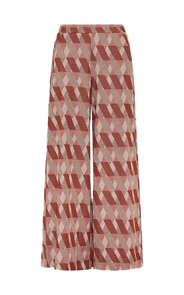 Clearance Event Marella Lurex Palazzo Pants in Rust Geo