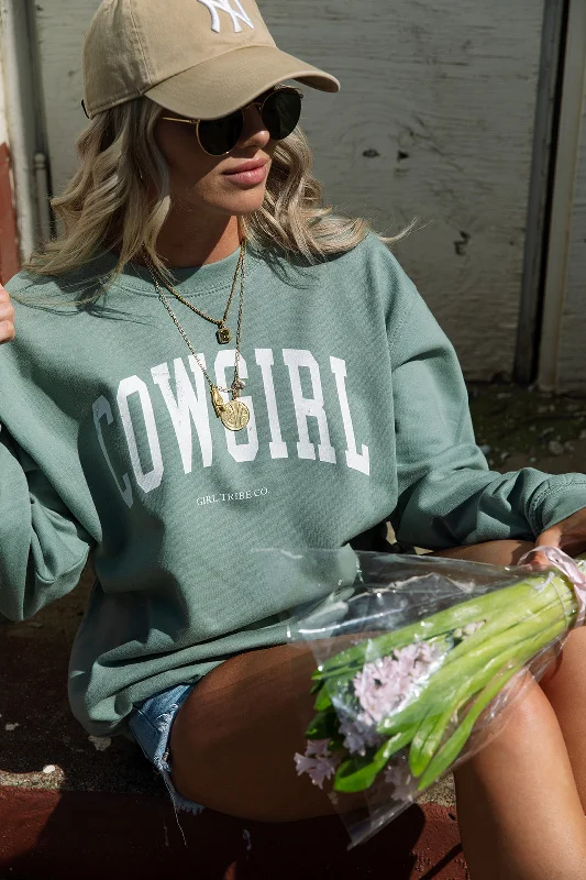 Special Offer Cowgirl Block Sweatshirt in Green