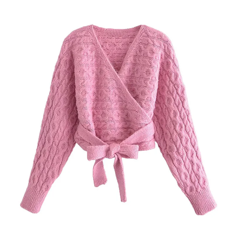 Weekend Offers That Thrill Fashion V-neck eight strand knitted sweater bandage knitted coat 7178 Weekend Offers That Thrill Fashion V-neck eight strand knitted sweater bandage knitted coat 7178