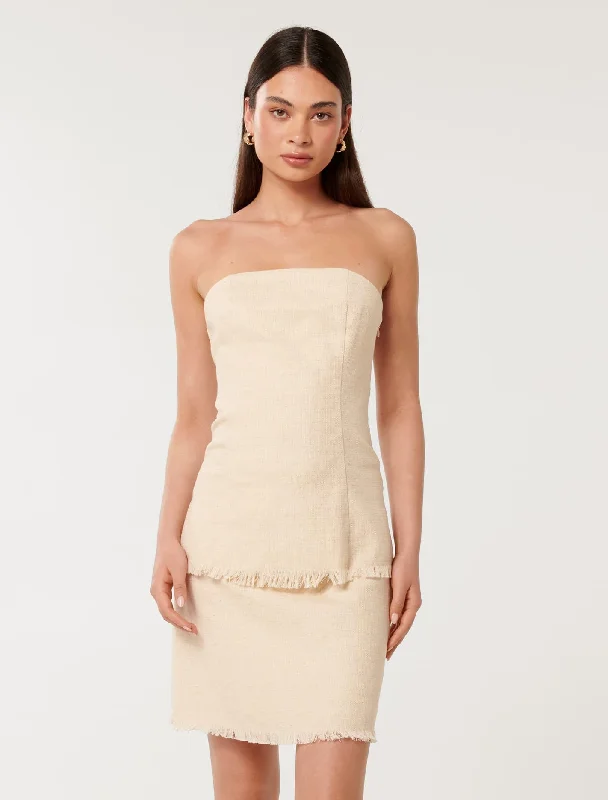 Crazy Deals Juniper Strapless Fringed Top