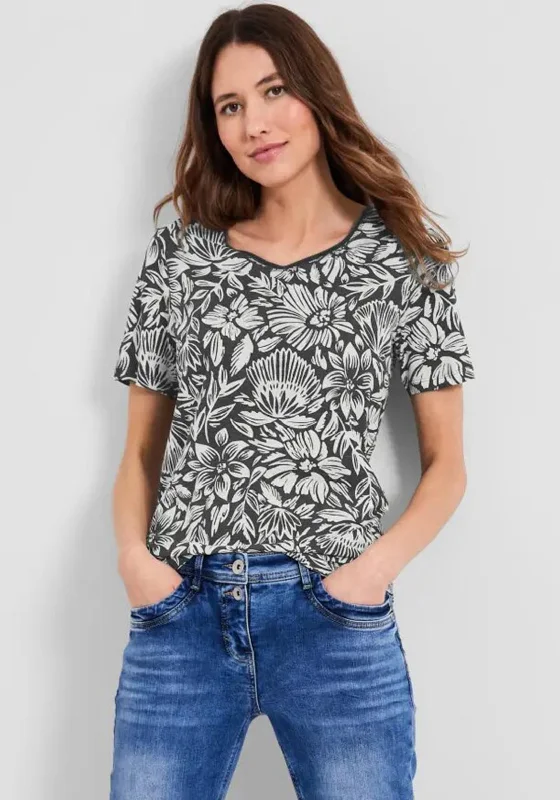 Daily Special Cecil Floral Print T-Shirt, Easy Khaki