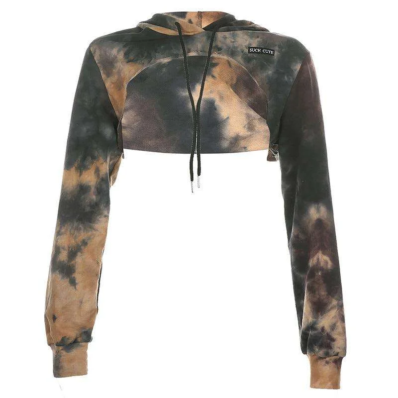 Exclusive Weekend Offers Inside Personalized Tie-dye Letters Crop Hooded Sweatshirt Blouse Exclusive Weekend Offers Inside Personalized Tie-dye Letters Crop Hooded Sweatshirt Blouse