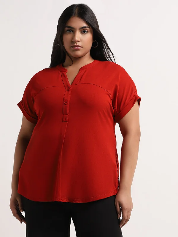 Best Deals Gia Red Solid Top