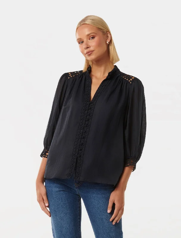 Weekend Special Florence Crochet Trim Blouse