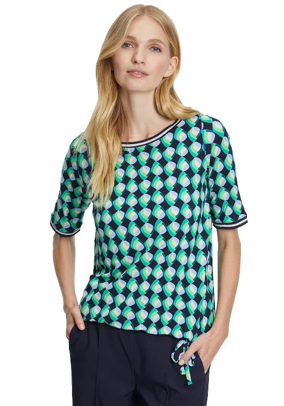 Special Price Betty Barclay Abstract Print Tie Hem T-Shirt, Multi