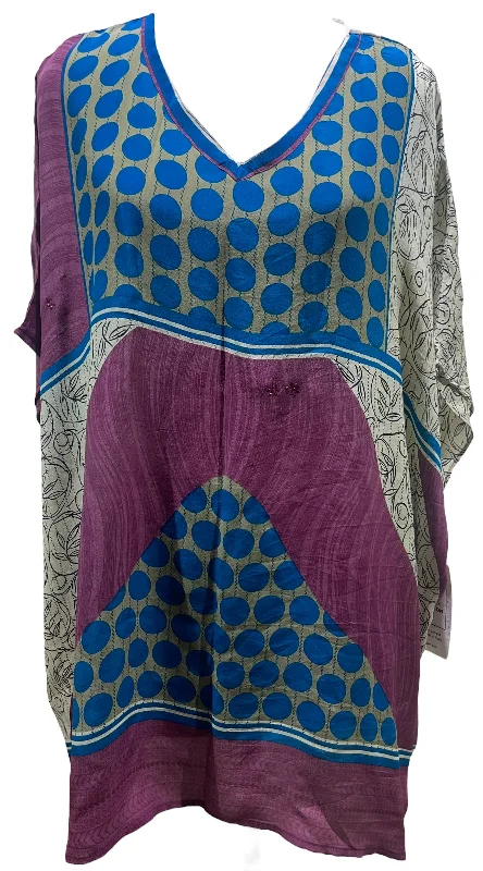 Steals and Deals PRC5418 Avatar Pure Silk Short Kaftan Tunic