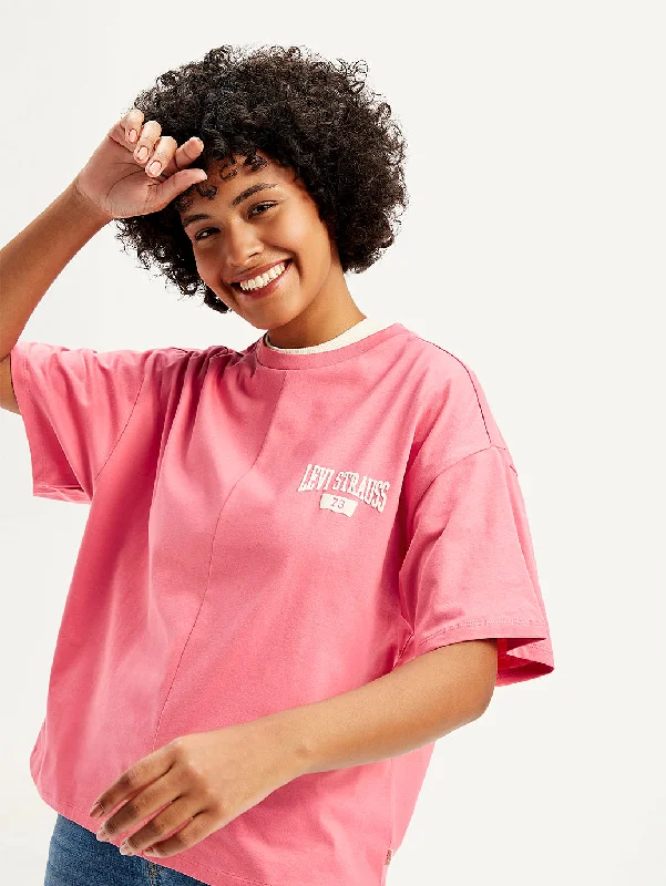 Online Exclusive Women's Solid Loose Fit T-Shirt
