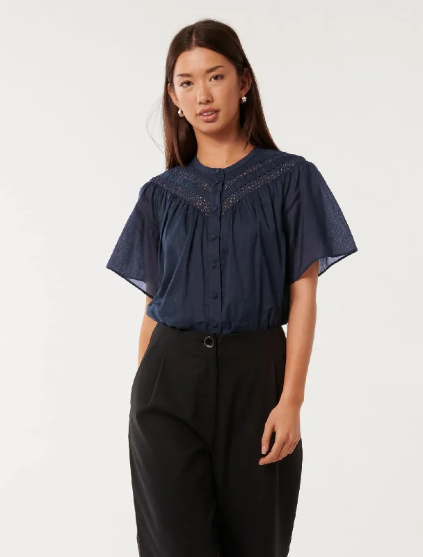 Savings Soar This Weekend Luka Trimmed Yoke Blouse