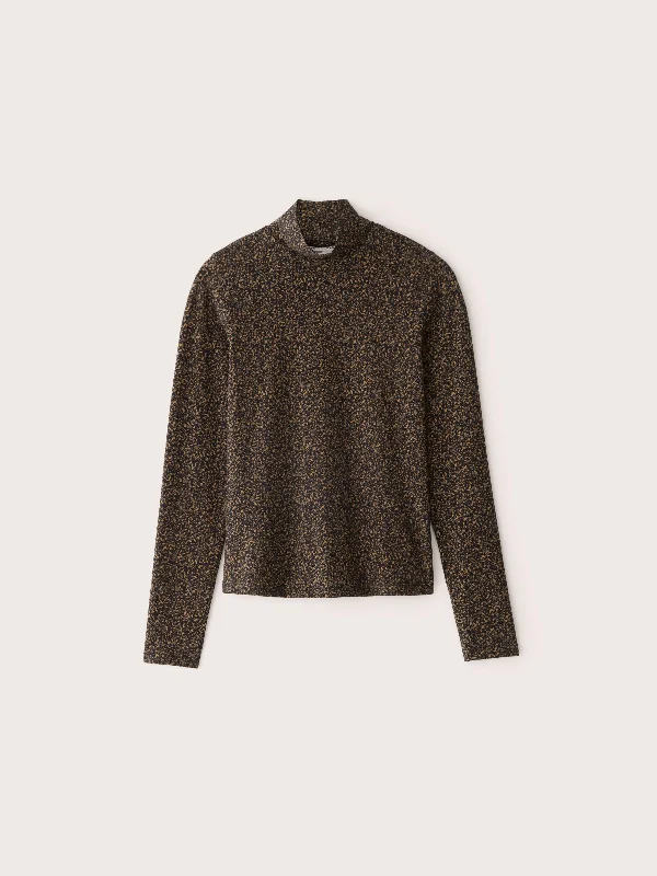 Super Sale The Essential Long Sleeve Mockneck in Sepia